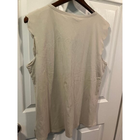 Bobeau Collection 100% Cotton Beige Blouse Top Sleeveless Size M - Picture 2 of 14